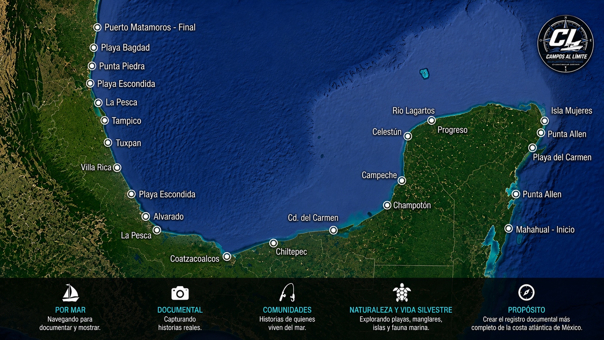 Mapa completo de la expedición Campos al Límite